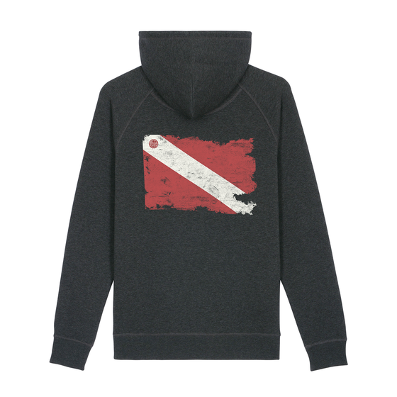 Torn Dive Flag Eco-Friendly Hoodie - Dark Heather Grey
