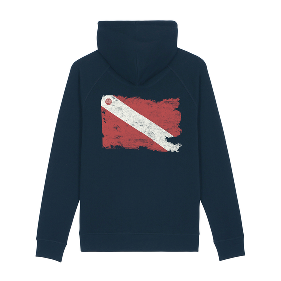 Torn Dive Flag Eco-Friendly Hoodie - Navy