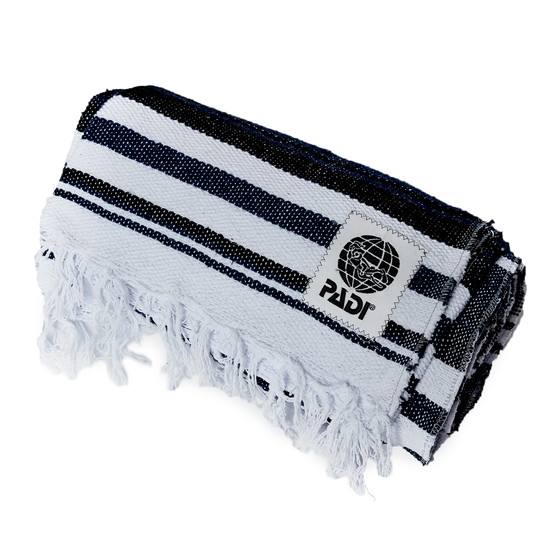 PADI Upcycled Baja Blanket – Black/White/Navy
