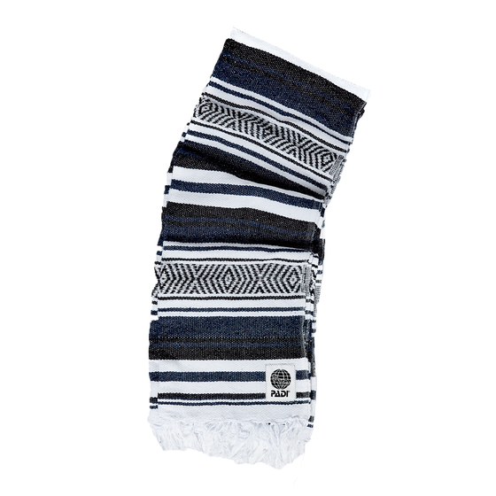 PADI Upcycled Baja Blanket – Black/White/Navy