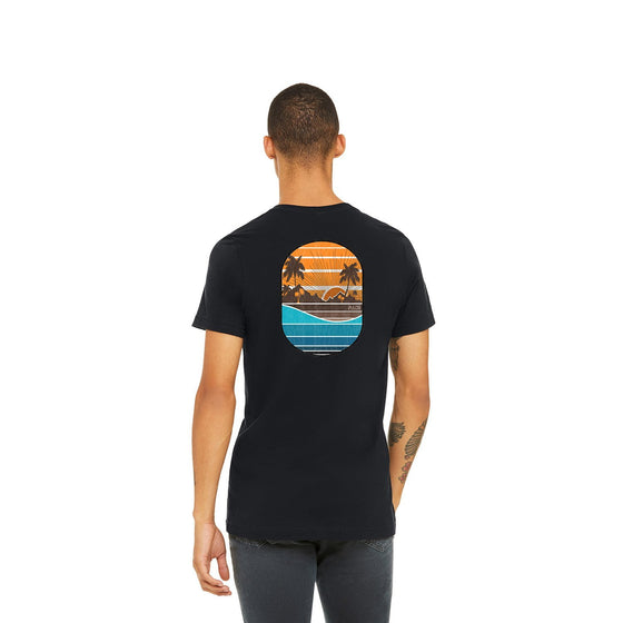 IslandSunset-VintageBlack-Tee-Back-Male-Model