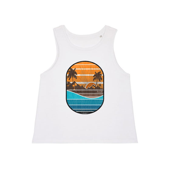 IslandSunset-White-CropTank-Front-Women