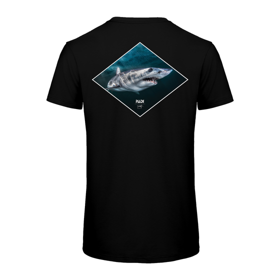 PADI x Joe Romeiro Signature Collection Mako Shark Tee-Black