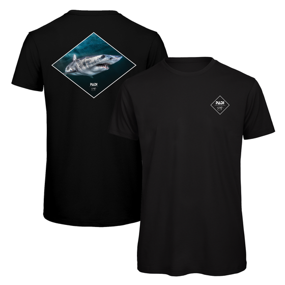 PADI x Joe Romeiro Signature Collection Mako Shark Tee-Black