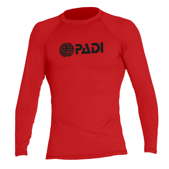 PADI Men’s Rash Guard – Red