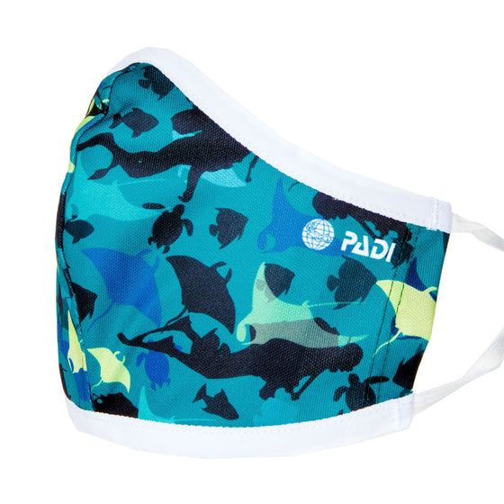 Manta Ray Recycled Plastic Face Mask with Cloth Filter Pocket + 5 Filters