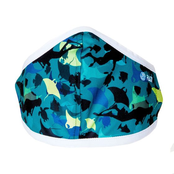 Manta Ray Recycled Plastic Face Mask with Cloth Filter Pocket + 5 Filters