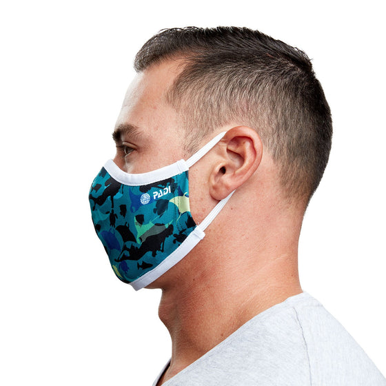 Manta Ray Recycled Plastic Face Mask with Cloth Filter Pocket + 5 Filters
