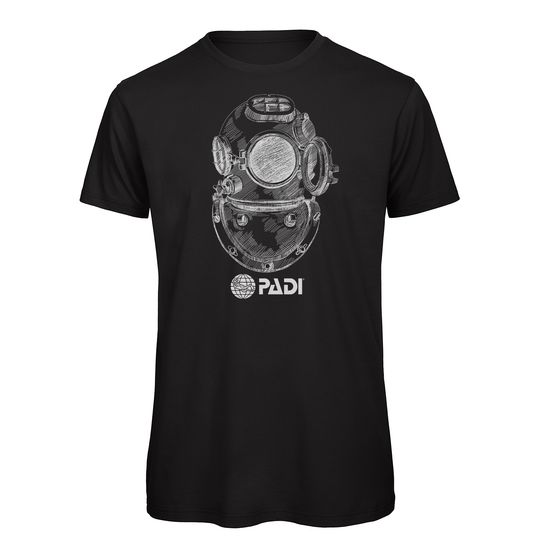 PADI Vintage Diving Helmet Tee - Black