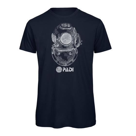 PADI Vintage Diving Helmet Tee - Navy