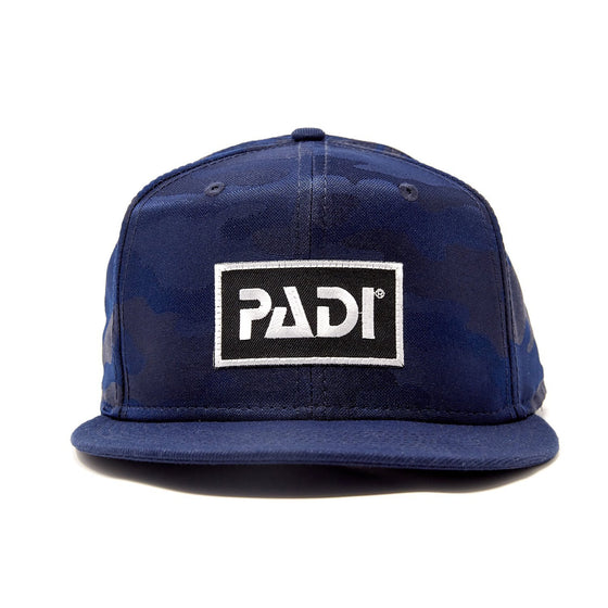 PADI Flat Bill Trucker Hat Navy/Blue Camo