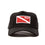 Diver Down Trucker Hat Black with Red/White Flag