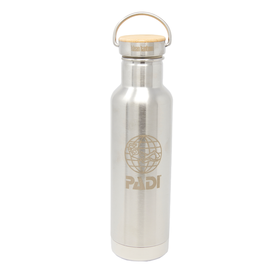 PADI X Klean Kanteen Insulated 20 oz Bottle - Brushed Stainless