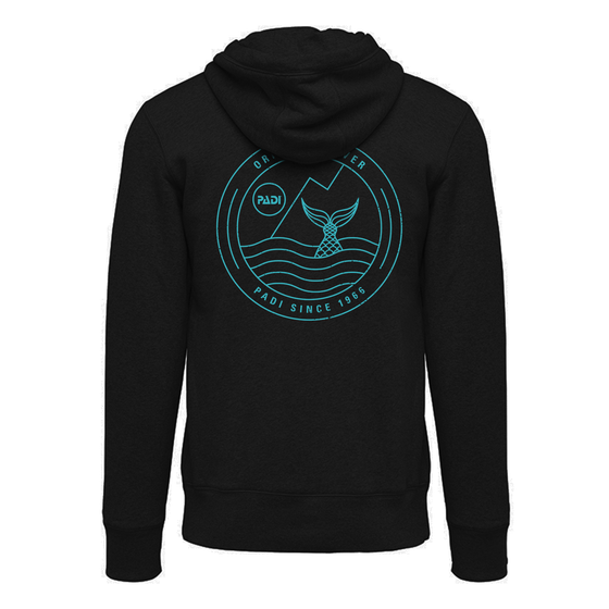 Women's Mermaid Zip Hoodie- Black