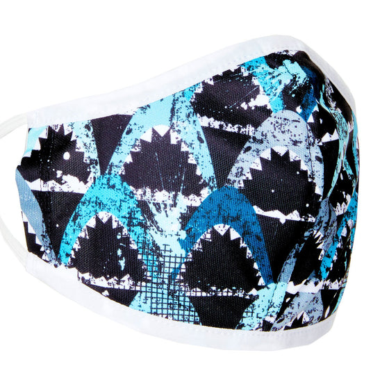 Great White Shark Recycled Plastic Cloth Face Mask with Filter Pocket + 5 Filters