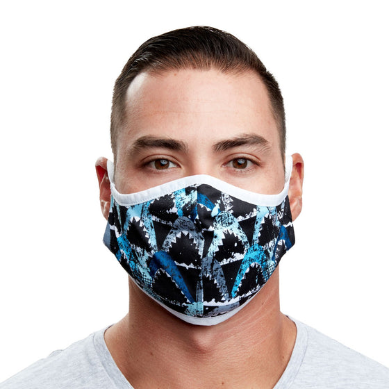 Great White Shark Recycled Plastic Cloth Face Mask with Filter Pocket + 5 Filters