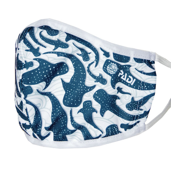 Whale Shark Recycled Plastic Cloth Face Mask with Filter Pocket + 5 Filters