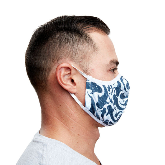 Whale Shark Recycled Plastic Cloth Face Mask with Filter Pocket + 5 Filters