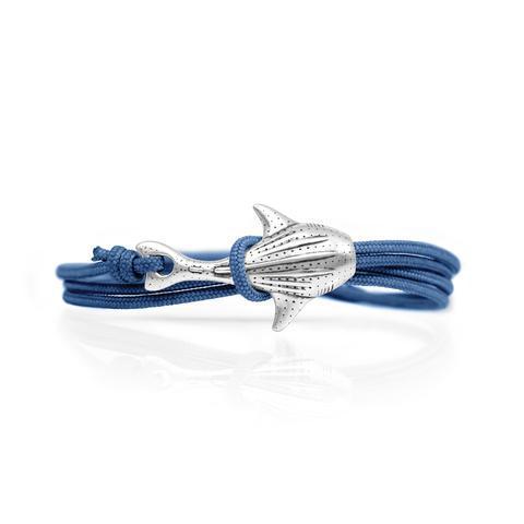 Whale Shark  Bracelet - Sterling Silver/Navy