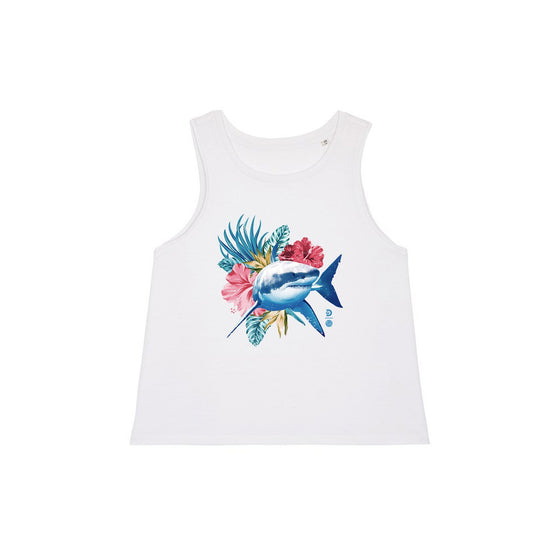 PADI X Discovery Shark Week Tropical Great White Womens Organic Tee