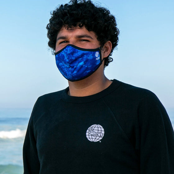 Ocean Depths 3-Layer Face Mask made from Recycled Plastic w/ Filter Pocket