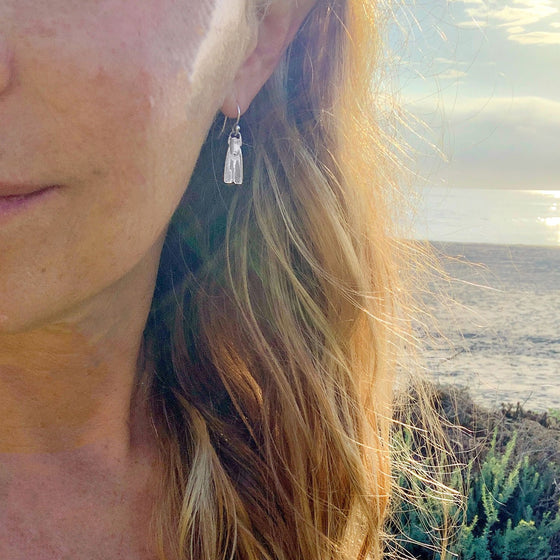 Sterling Silver Scuba Diving Fin Earrings