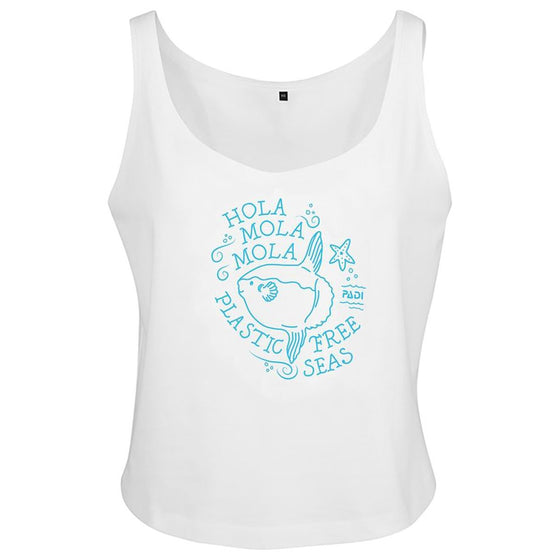 Women’s Hola Mola Mola Charity Flowy Cropped Tank - White
