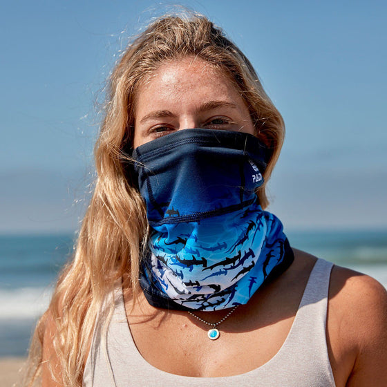 Hammerhead Sharks Recycled Plastic Face Mask / Sun Shield + 2 Filters