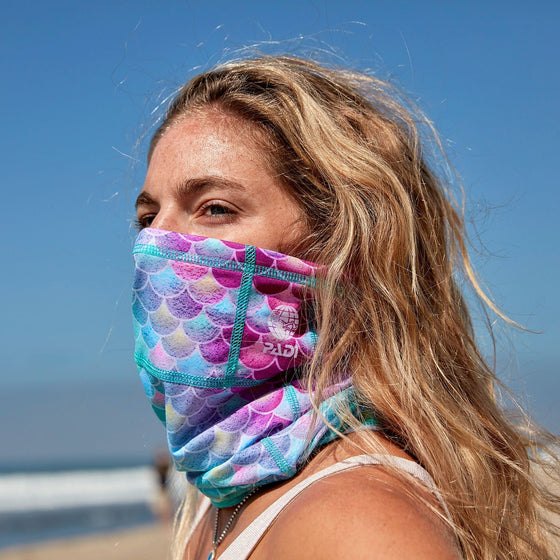 Mermaid Scales Recycled Plastic Face Mask / Sun Shield + 2 Filters